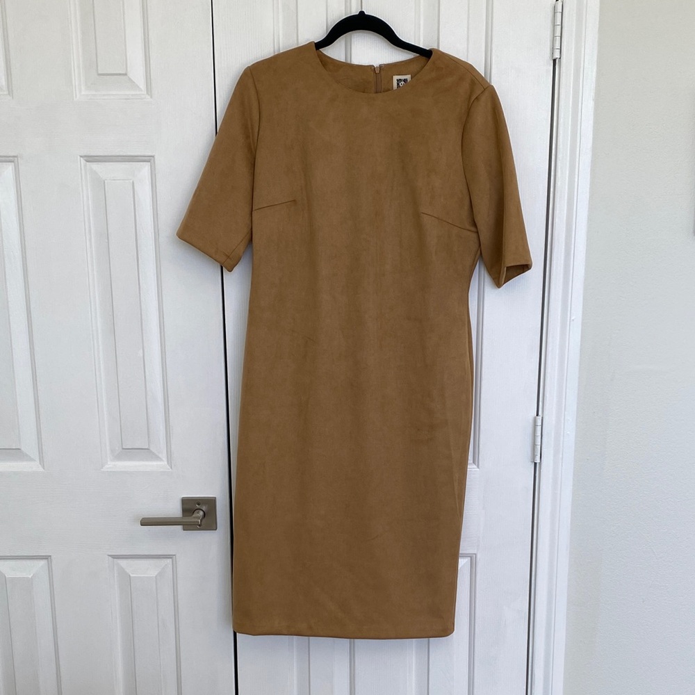 Anne Klein Suede Midi Dress